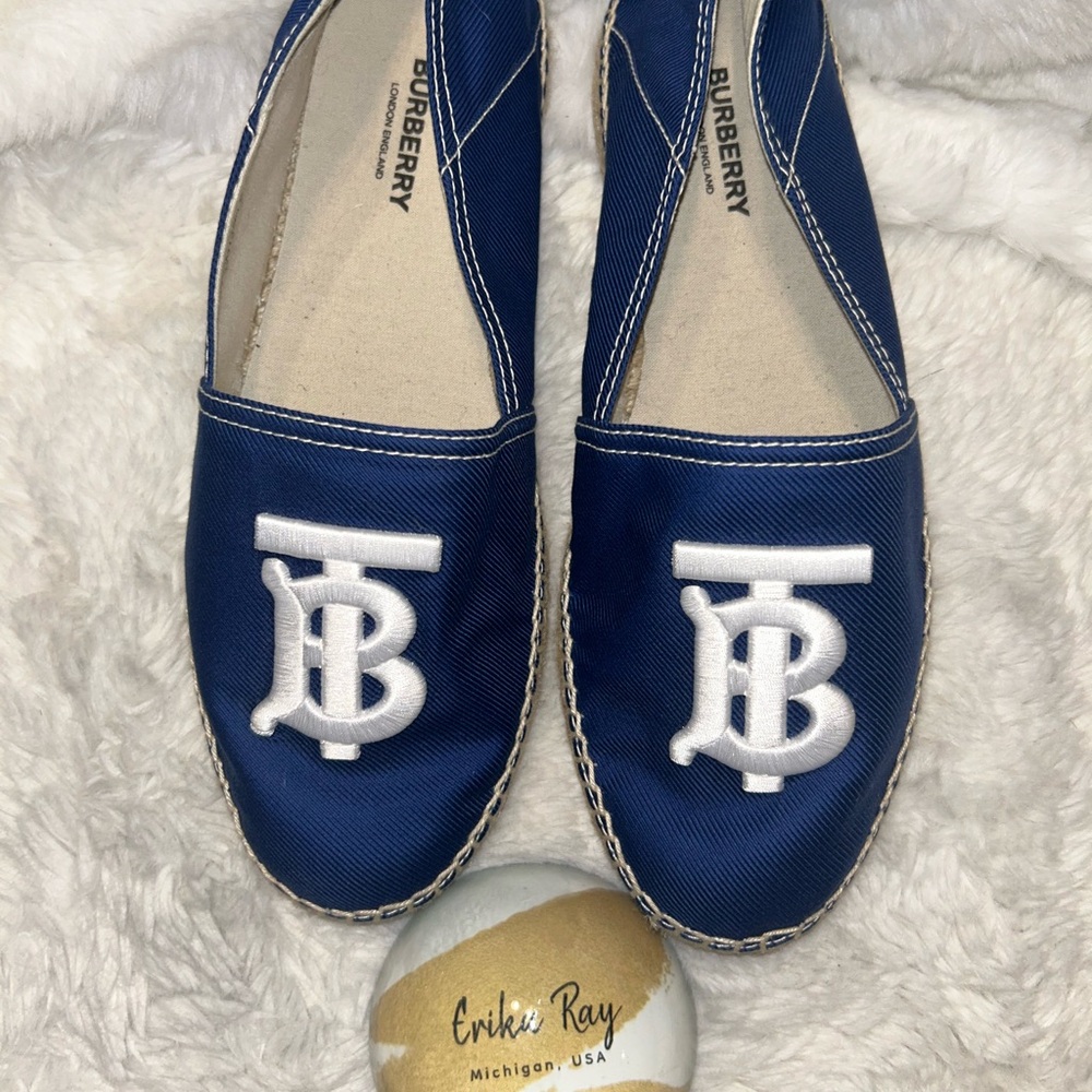 Burberry Blue‎ Monogram Espadrilles